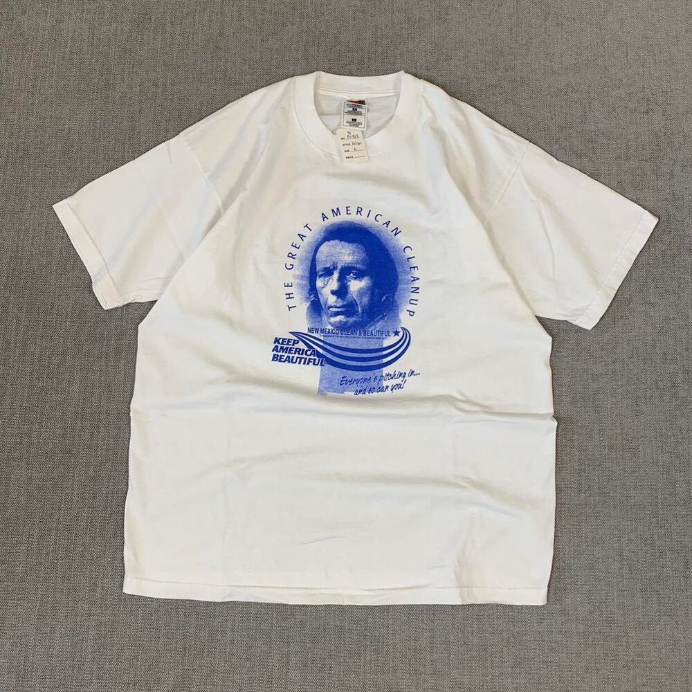 Vintage Native American New Mexico white cotton T-shirt Larg